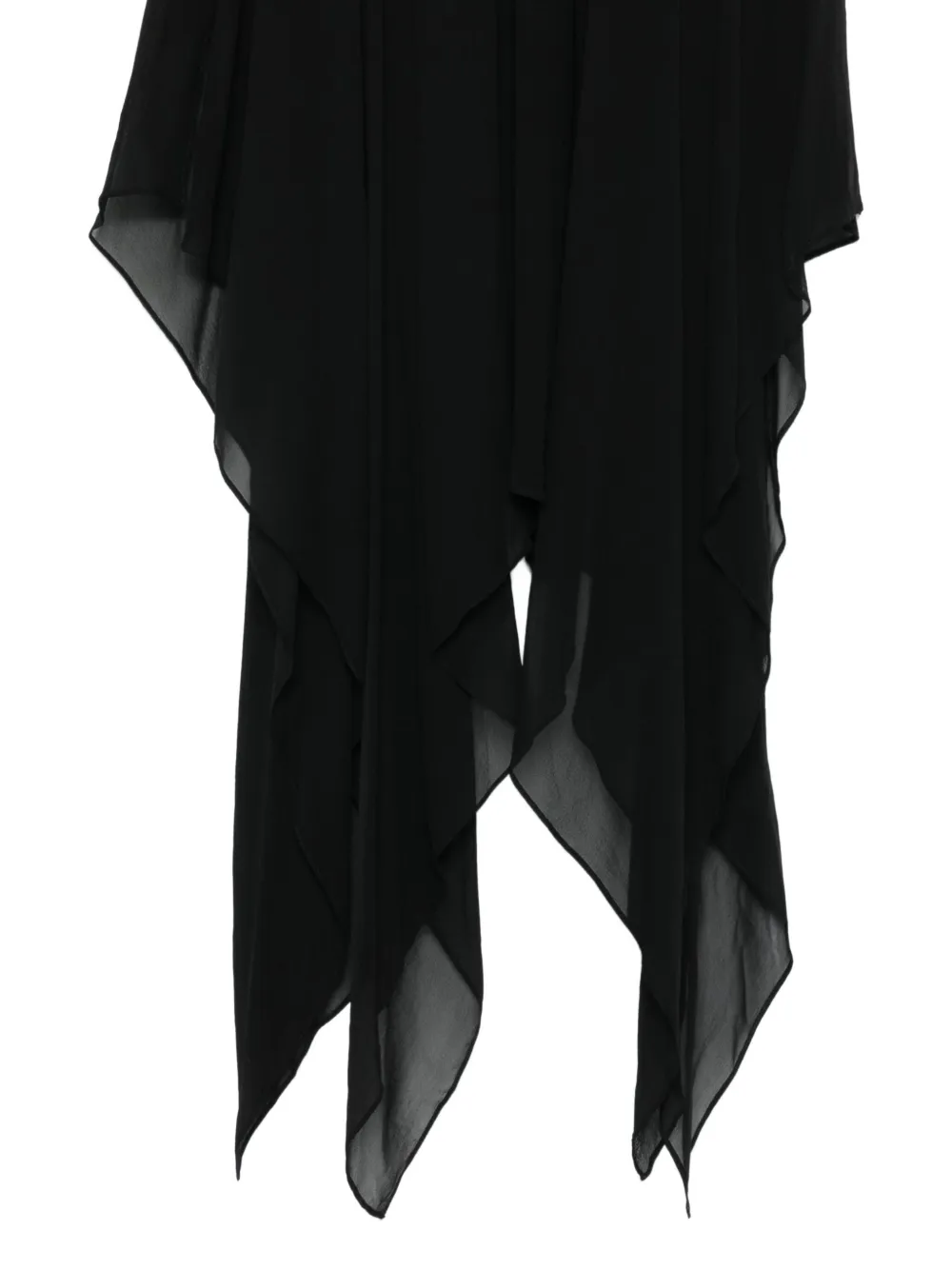 Pre-owned Saint Laurent 1990s Silk Asymmetric Skirt In Black