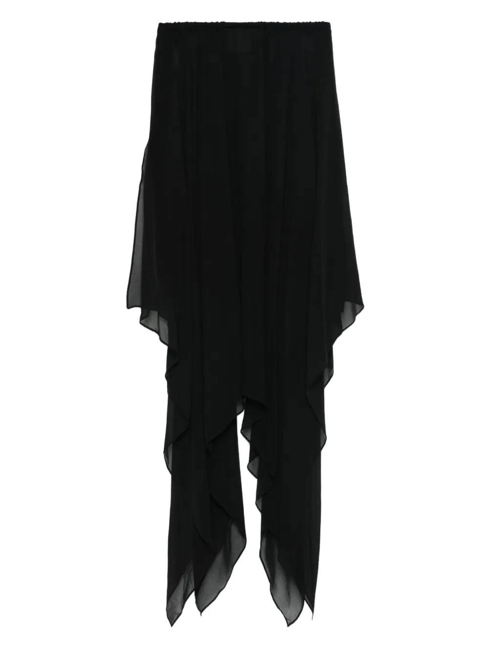 Saint Laurent Pre-Owned 1990s zijden asymmetrische rok - Zwart