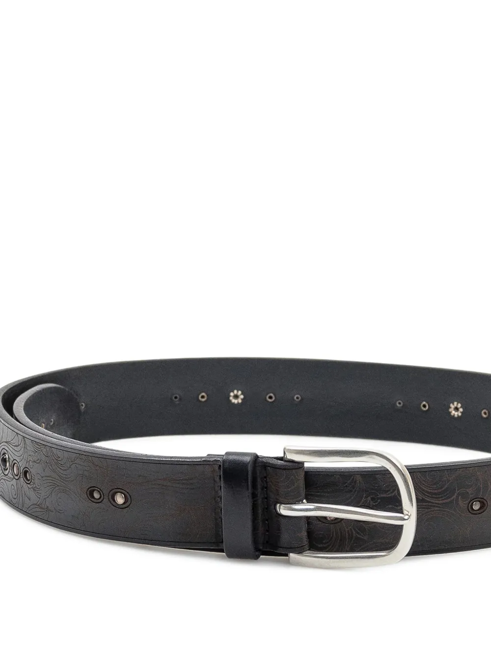 Orciani stud-embellished floral-pattern belt - Zwart