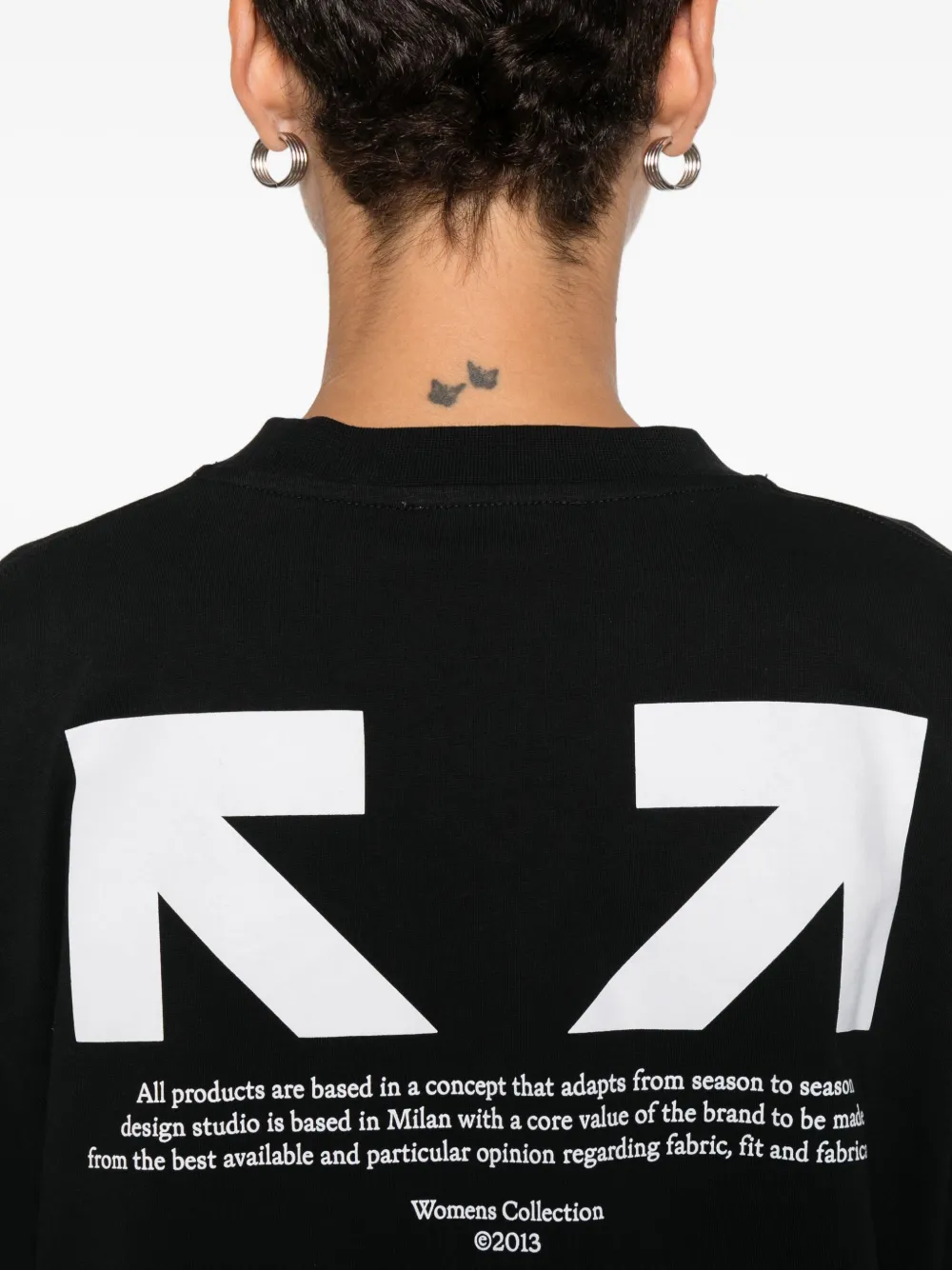 Off-White Half Arrow Skate T-shirt met logo Zwart