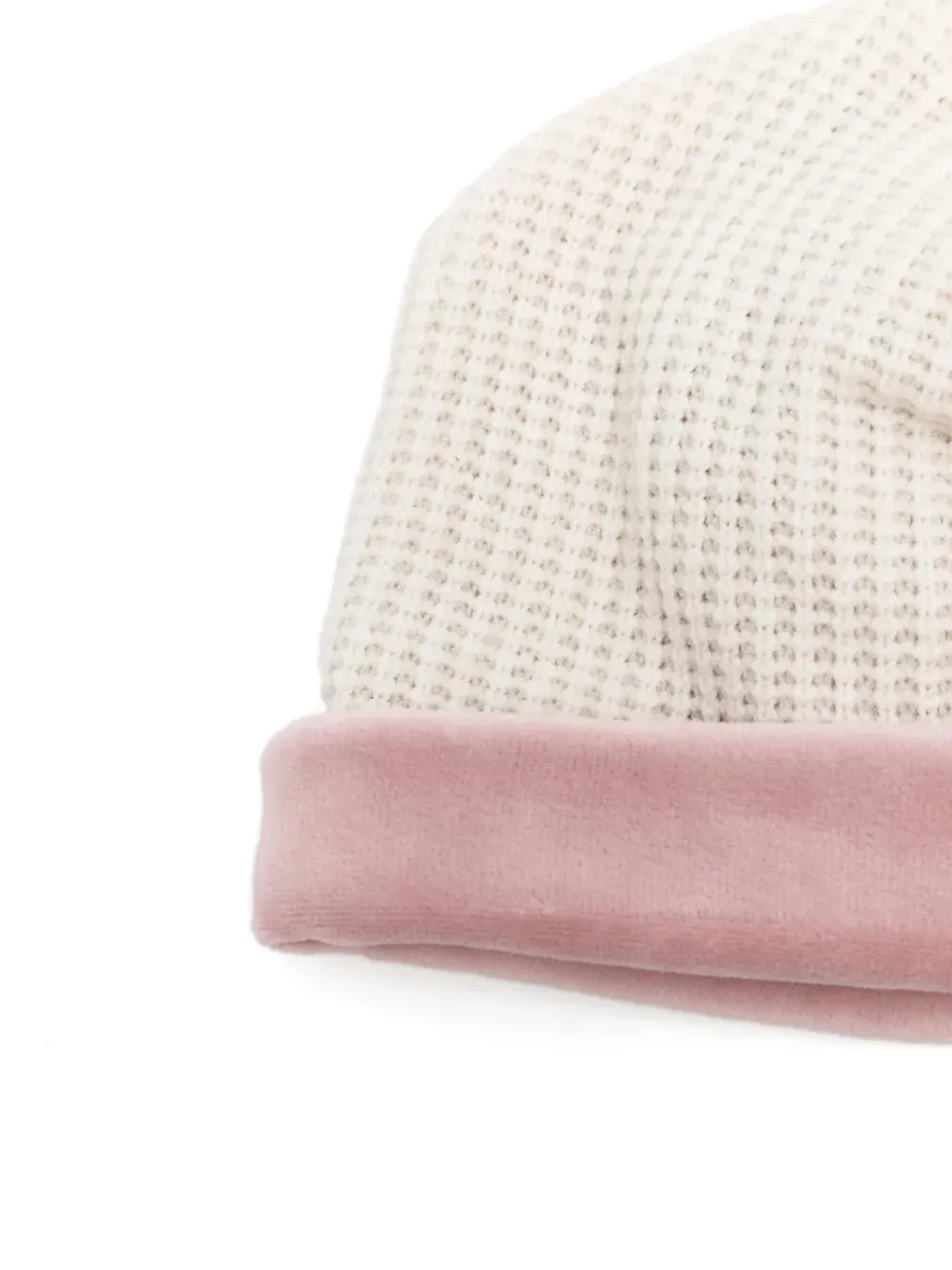 La Stupenderia Hoed met wafelpatroon en fluwelen afwerking Wit