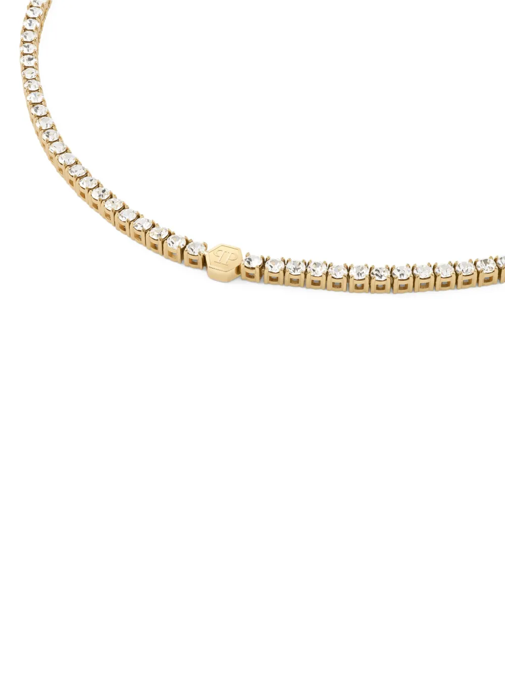 Philipp Plein Crystal-embellished Tennis Necklace In Gold