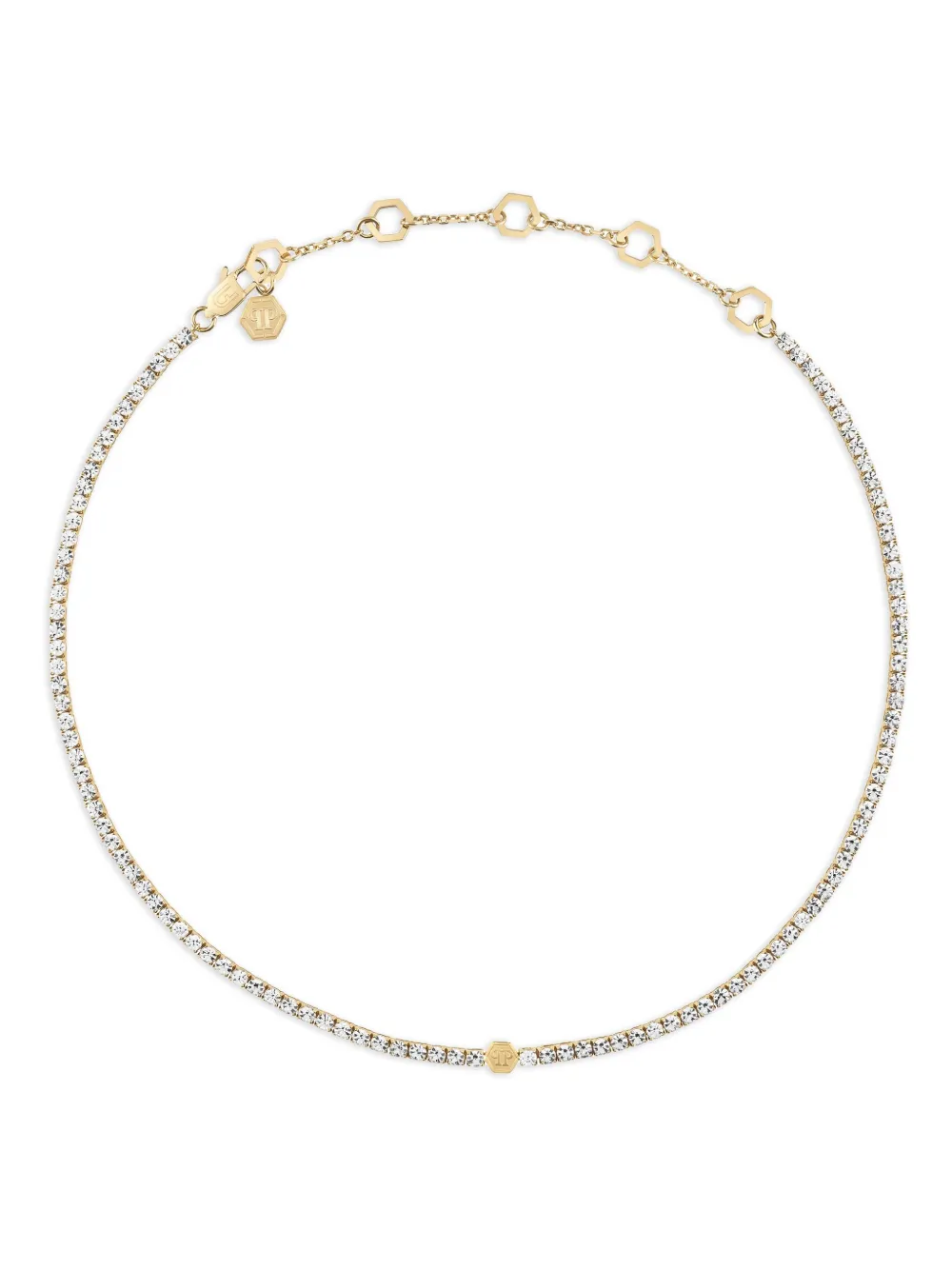 Philipp Plein Crystal-embellished Tennis Necklace In Gold