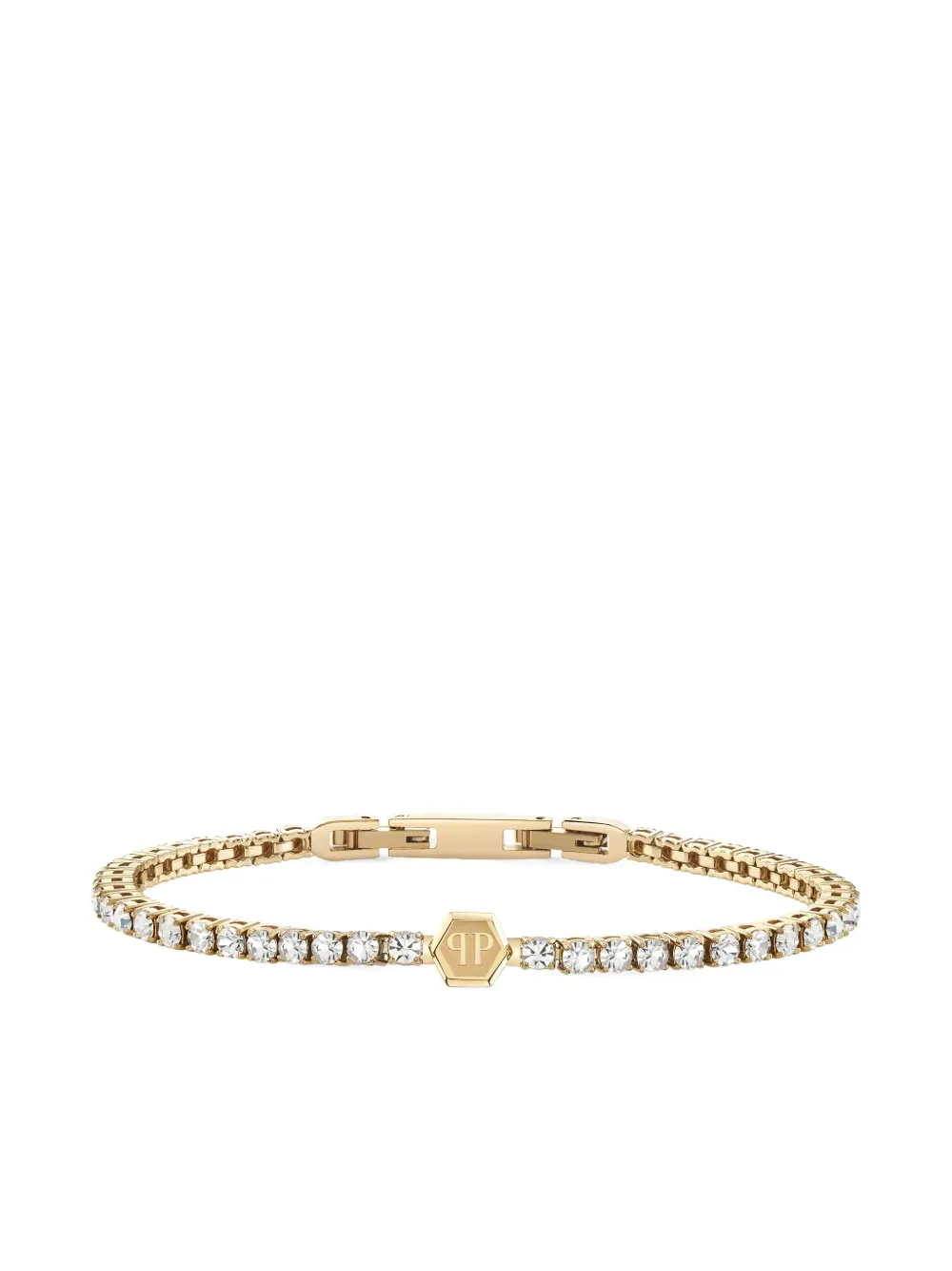 Philipp Plein Bracciale tennis con cristalli - Oro