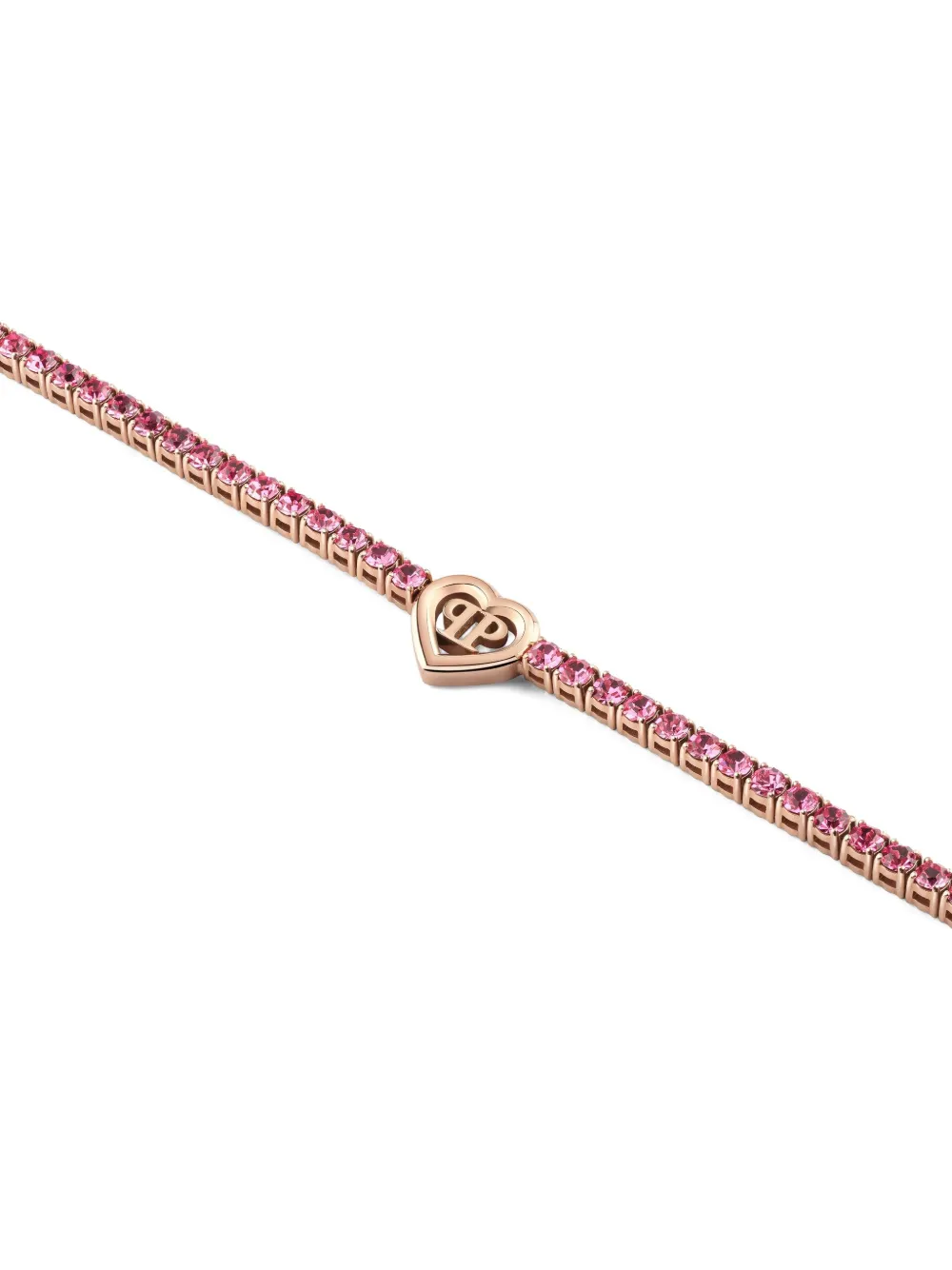Philipp Plein Crystal-embellished Heart-motif Bracelet In Gold