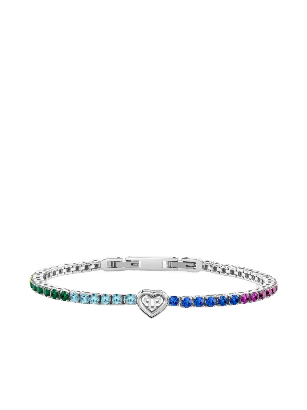 Philipp Plein Bracciale tennis con cristalli - Argento