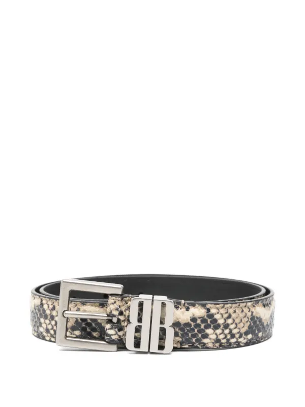 Balenciaga BB Editor Belt in Neutrals