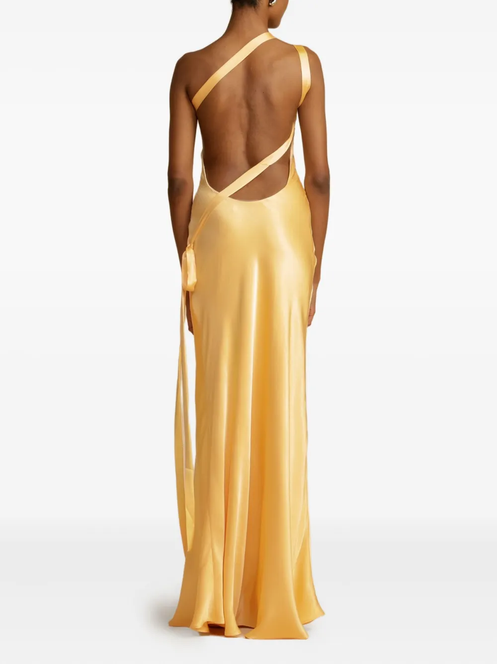 Arcina Ori Monique Asymmetric Maxi Dress In Yellow