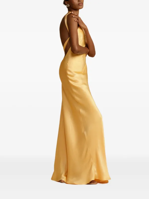 slim fit dress slacks Arcina Ori Daniella Gown (Gold) main image 1