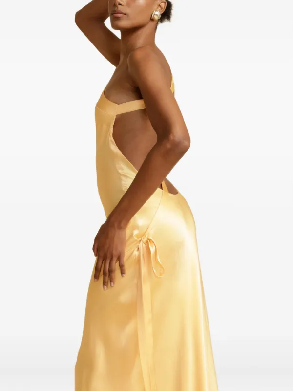 ARCINA ORI - Monique Dress XL | Elegant Designer Dress | Formal Designer Yellow Open Back Dress | Luxury Cocktail Gown