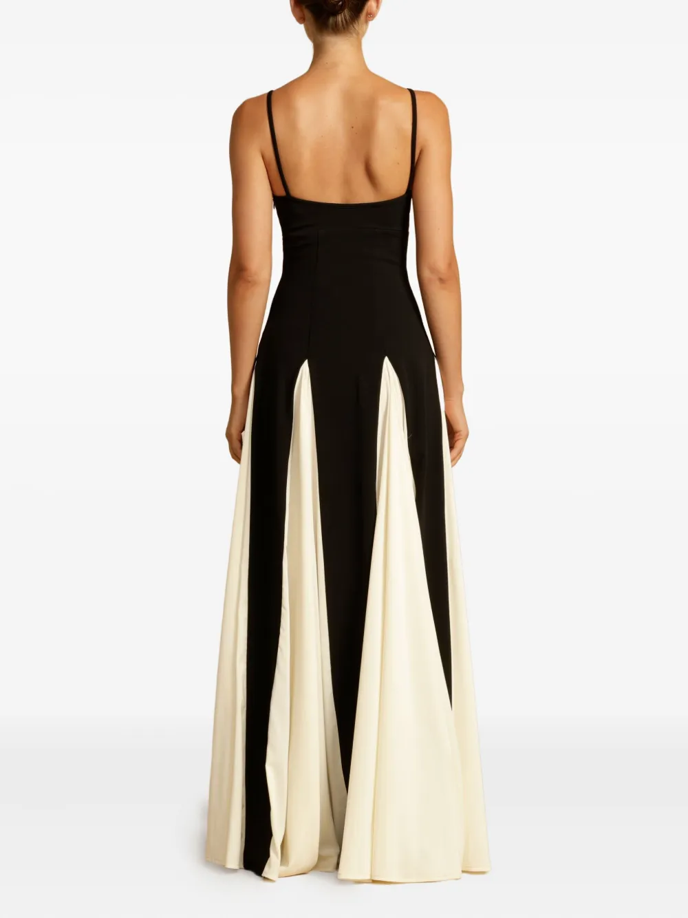 Arcina Ori Paloma Strappy Contrast Detail Maxi Dress In Black