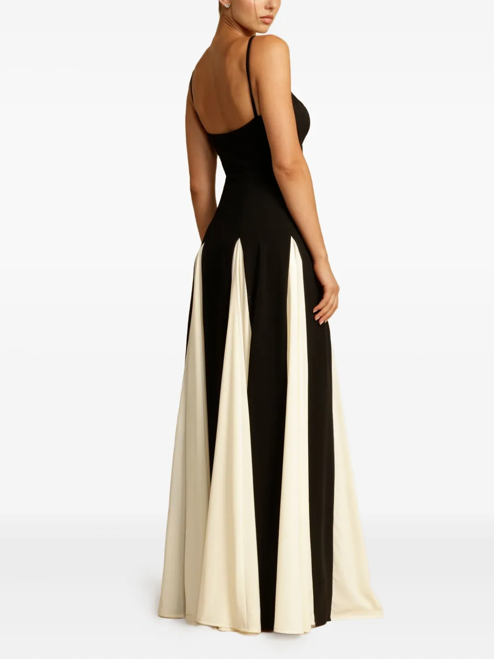 Arcina Ori Paloma Strappy Contrast Detail Maxi Dress In Black