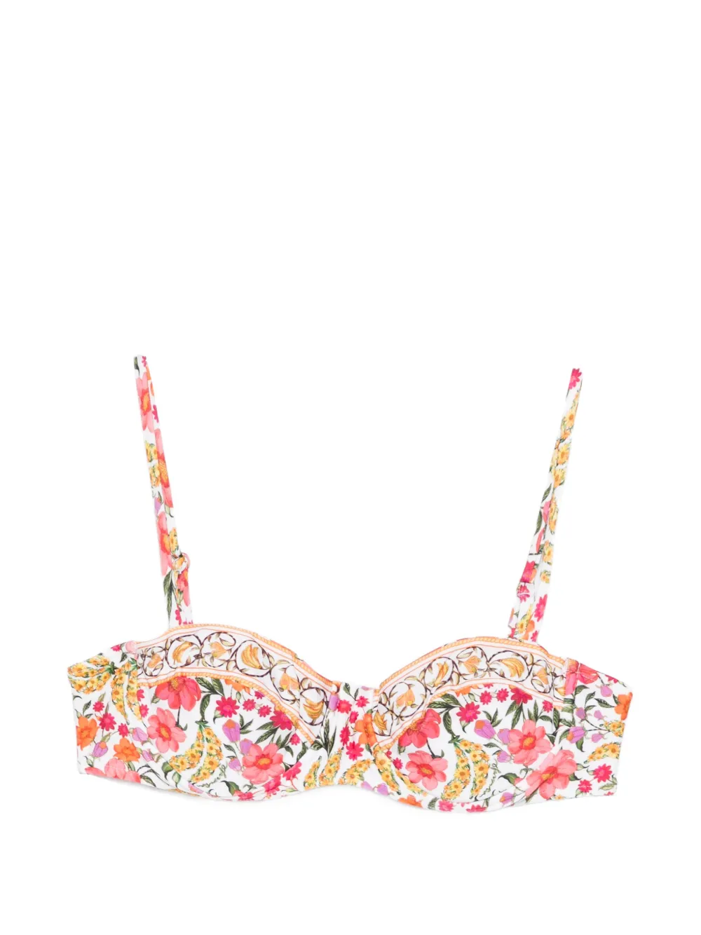 FARM Rio banana-print underwire bikini top - Bianco