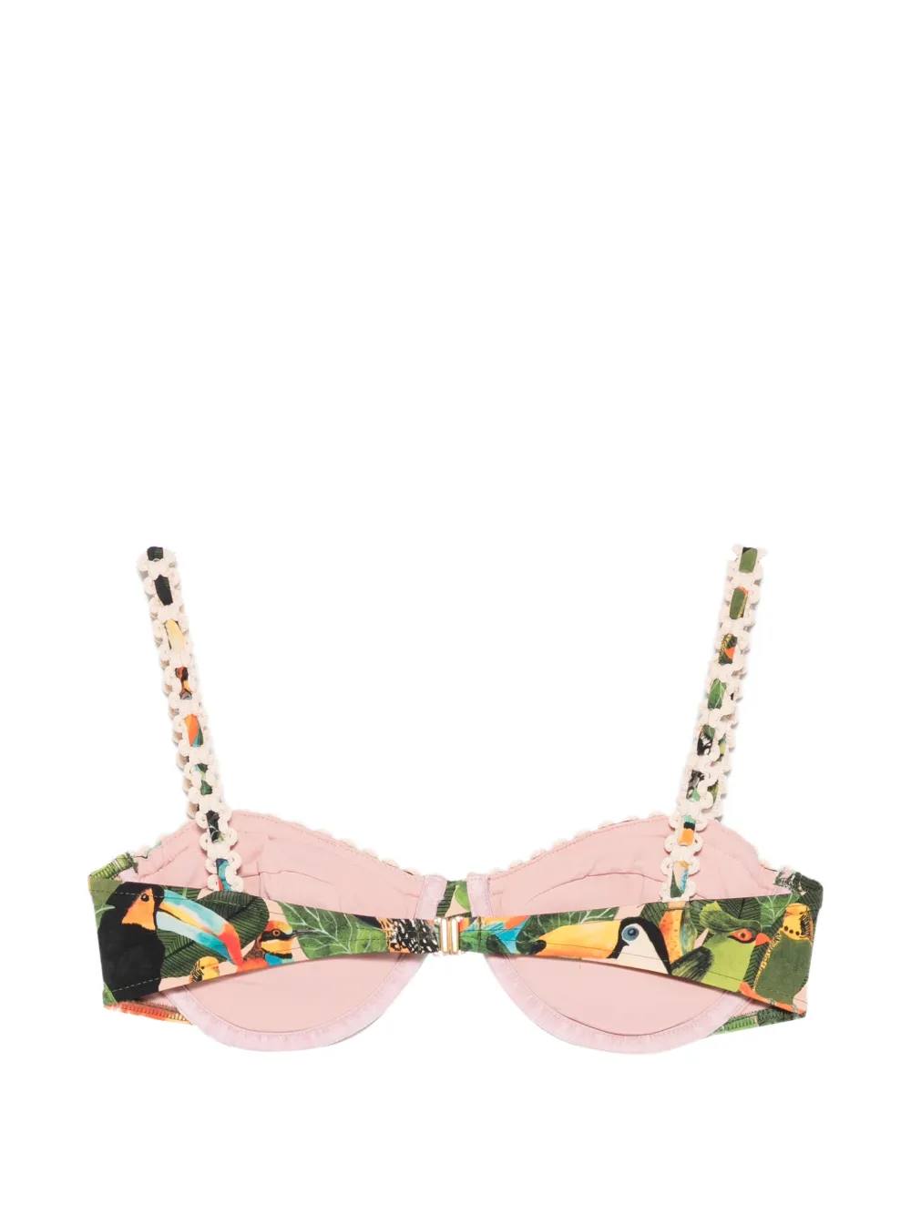  Farm Rio Bird-print Underwire Bikini Top - Green 