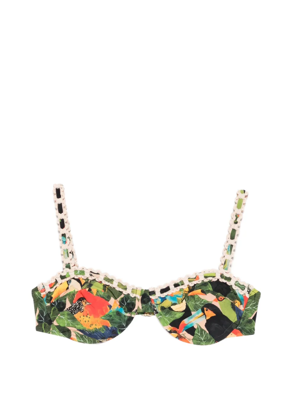 FARM Rio bird-print underwire bikini top - Verde