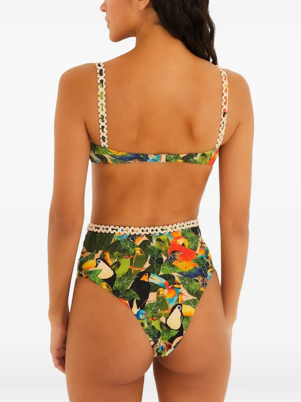 FARM Rio Green Bird Leaves bikinitop met beugel Groen