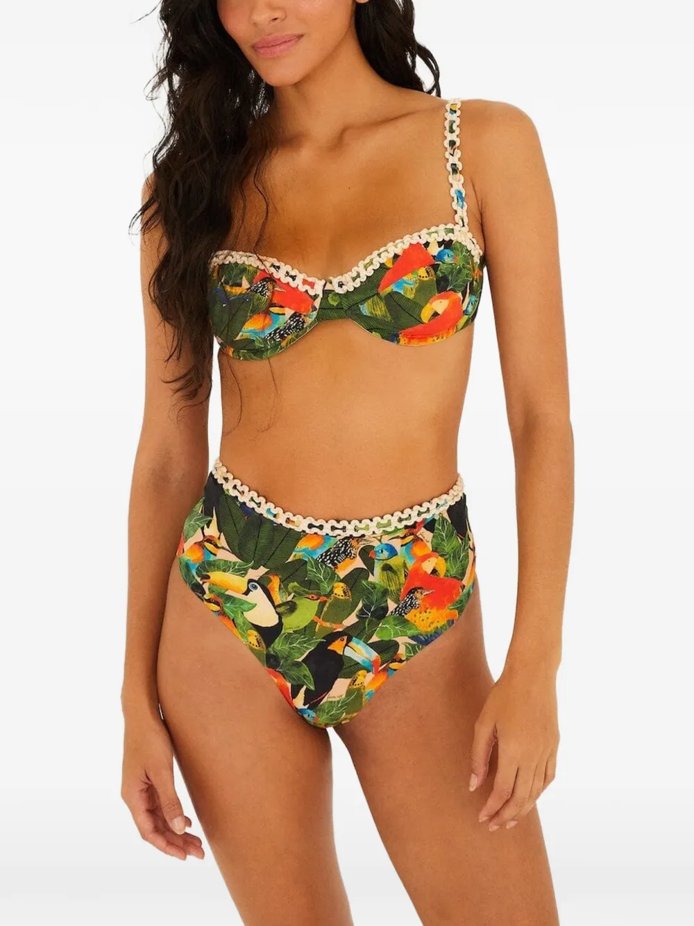 FARM Rio bird leaves underwire bikini top
