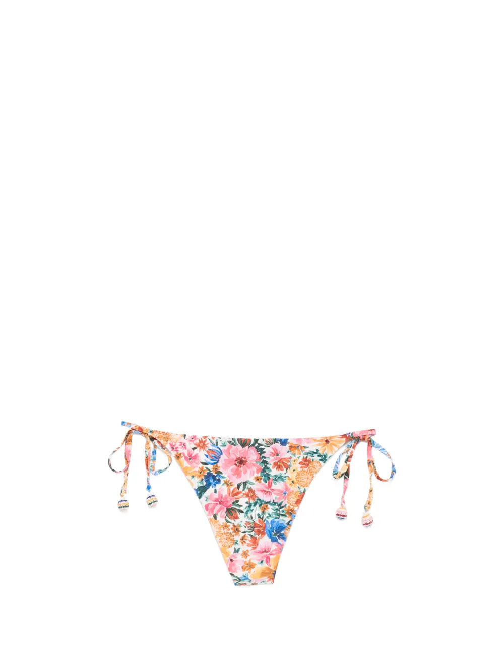  Farm Rio Floral-print Tie-side Bikini Bottom - Neutrals 