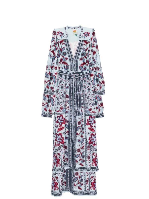 farm rio blue long sleeve midi dress BLUE Mystical Draped Long Sleeve Maxi Dress
