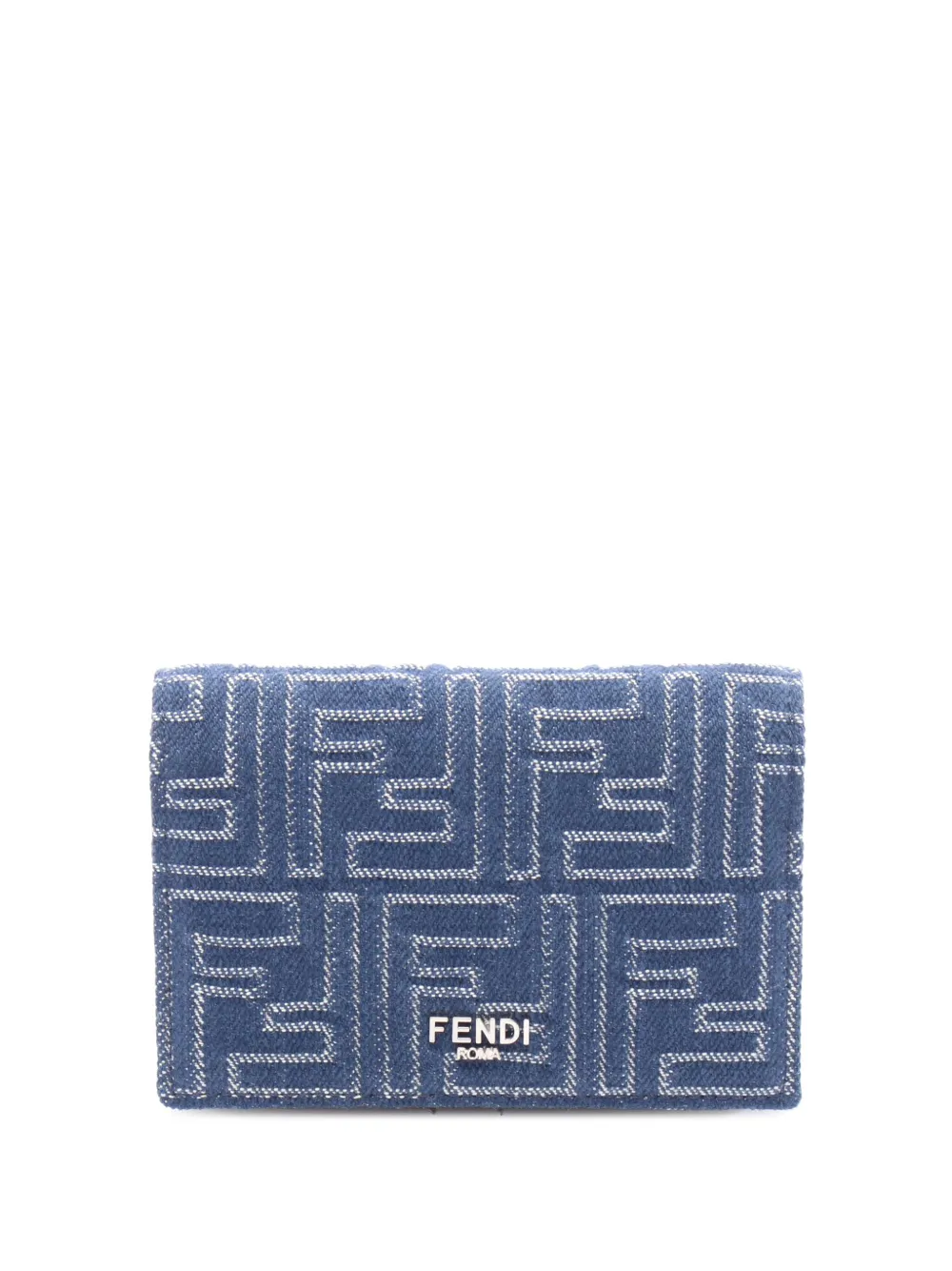 Pre-owned Fendi 2010-2025 Denim Card Holder In Blue