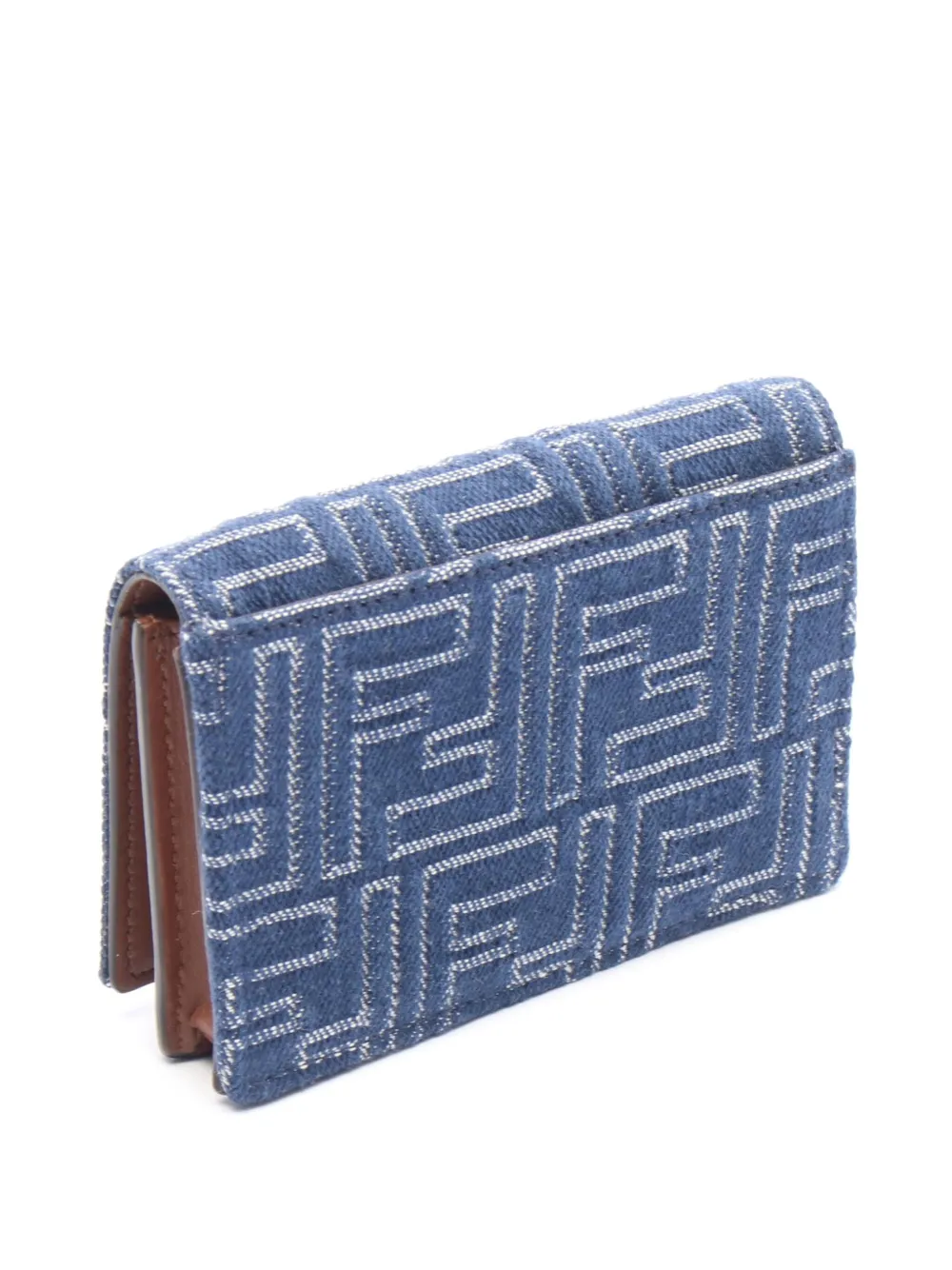 Pre-owned Fendi 2010-2025 Denim Card Holder In Blue