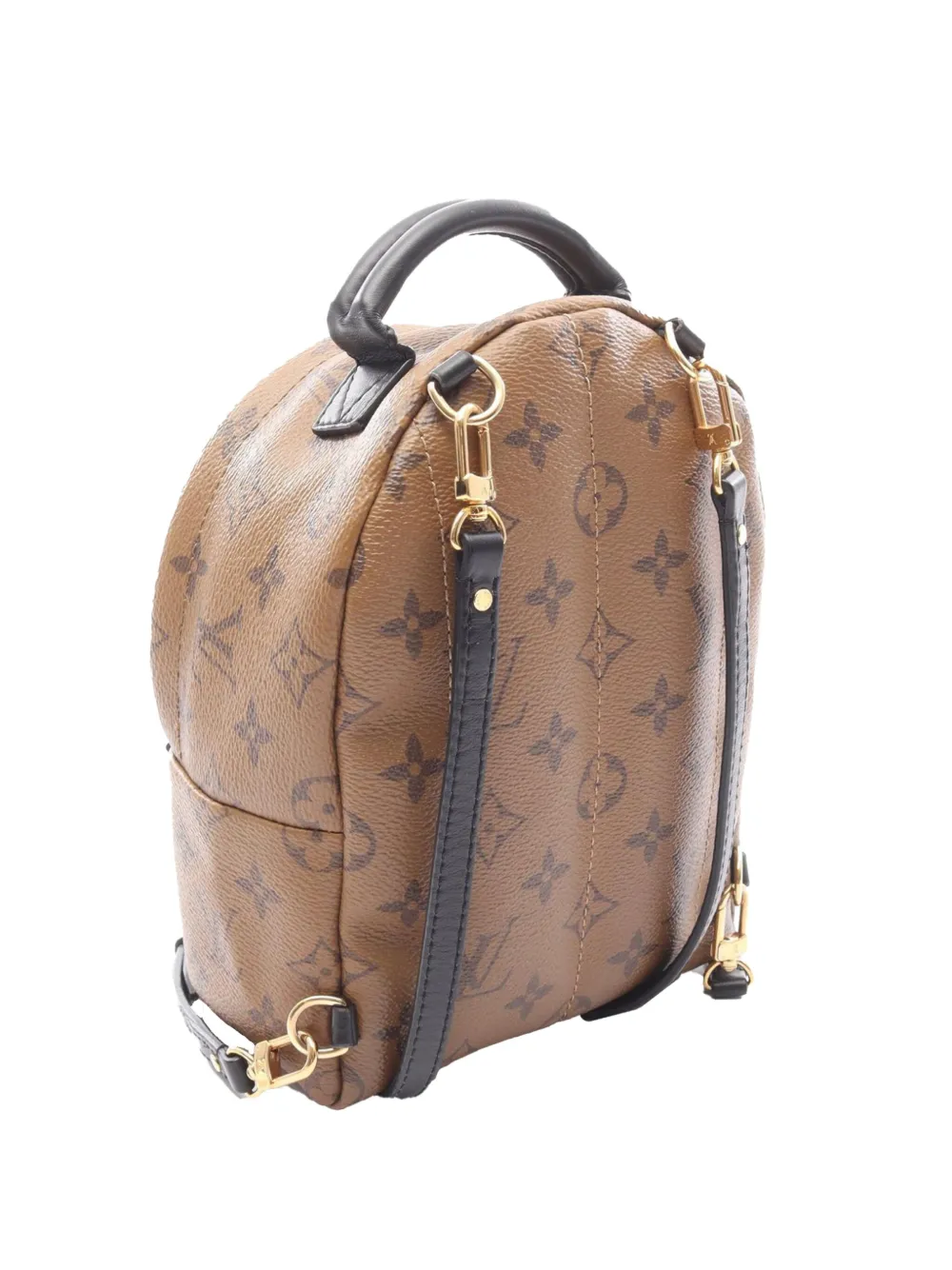 Pre-owned Louis Vuitton 2018 Monogram Reverse Mini Palm Springs Backpack In Brown