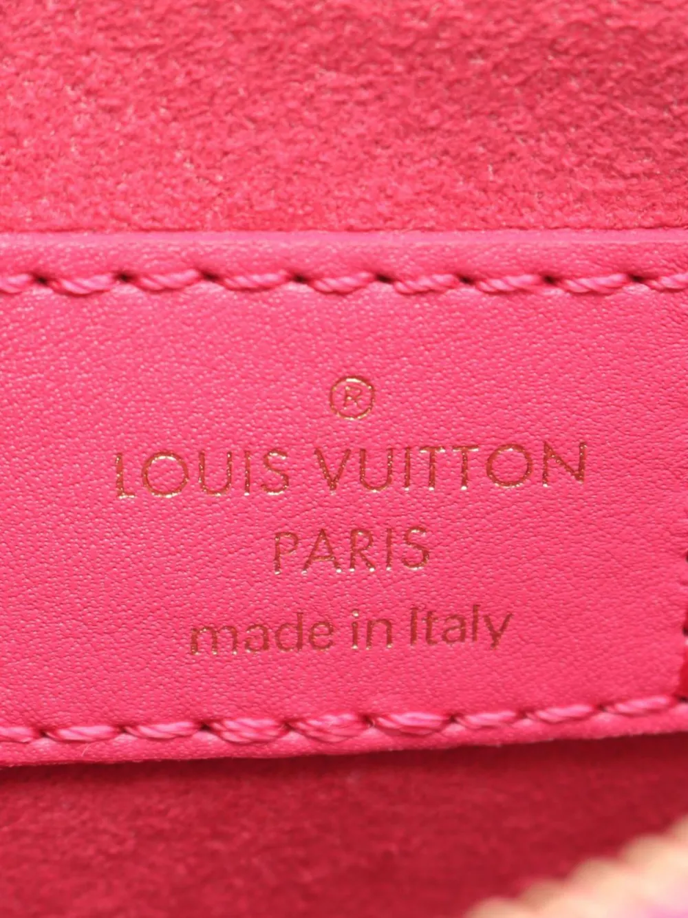 Pre-owned Louis Vuitton 2021-2025 Embossed Calfskin Nanogram Lexington Pouch Satchel In Pink
