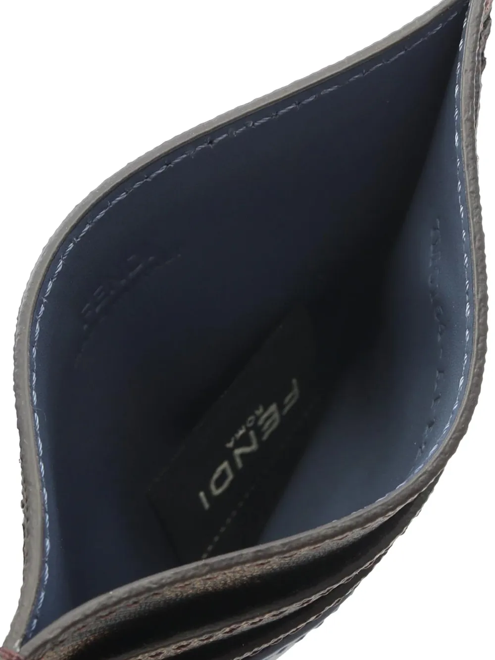 Pre-owned Fendi 2010-2025 Ff Logo Case Card Holder In Blue