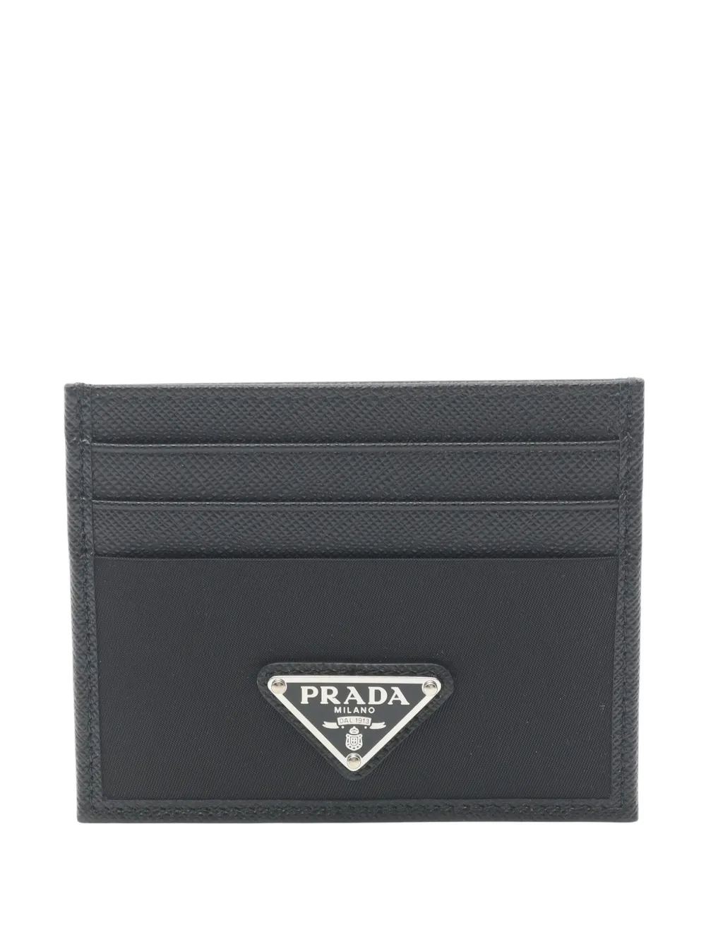 Pre-owned Prada 2013-2025 Tessuto Re-nylon Logo Case Card Holder In Black