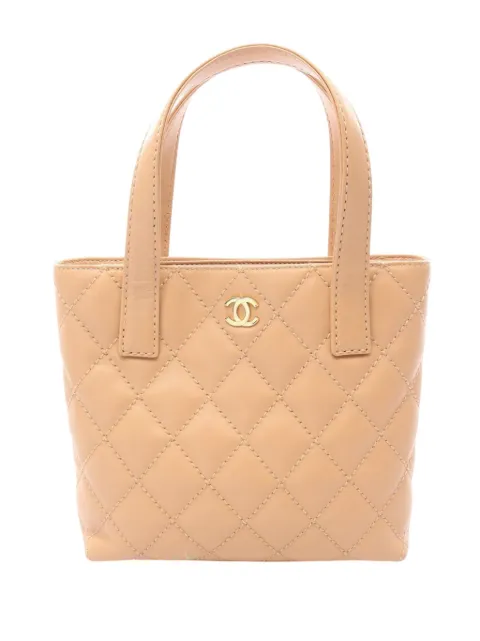 CHANEL Pre-Owned 2002-2003 CC Calfskin Wild Stitch Handbag tote bag