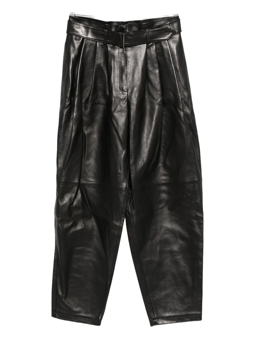 Magda Butrym Belted Leather Trousers In Black