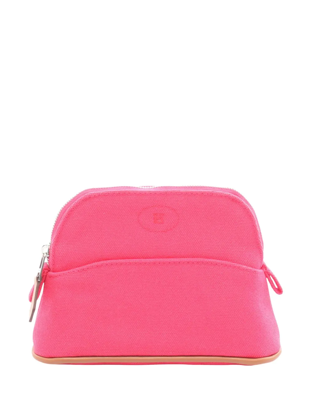 Pre-owned Hermes 2010-2025 Canvas Bolide Case Mini Pouch In Pink