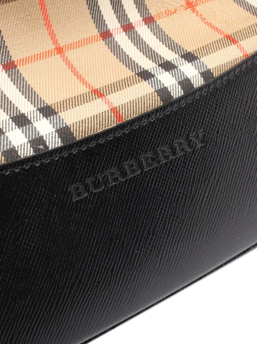 Pre-owned Burberry 2000-2017 Haymarket Check Canvas Handbag In Brown