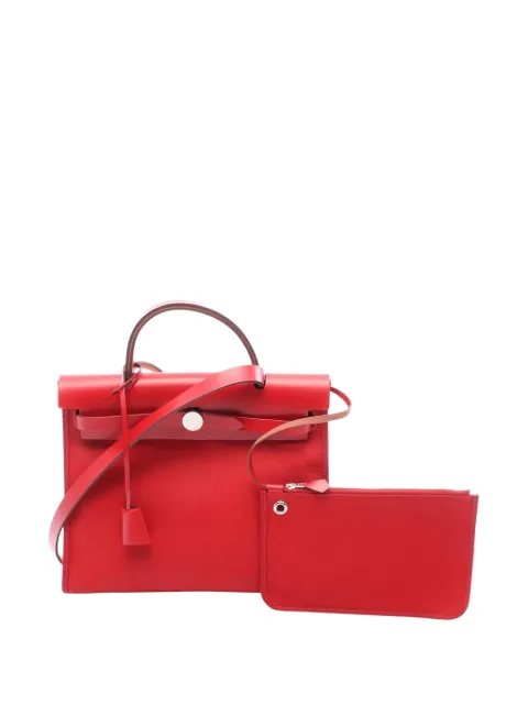 Hermès Pre-Owned 2019 Toile Militaire Canvas and Vache Leather Herbag Zip PM handbag