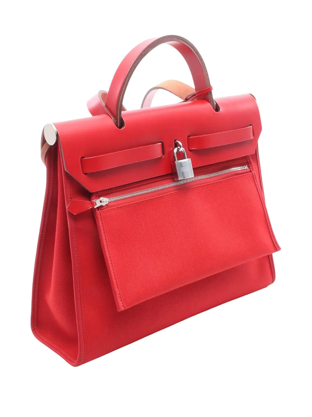 Hermès Pre-Owned sac à main Toile Militaire Canvas and Vache en cuir (2019) | Pre-owned | Image 2