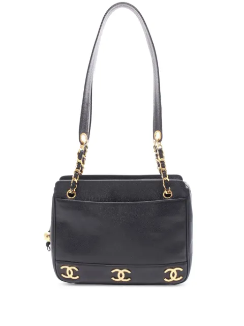 CHANEL Pre-Owned bolsa de hombro Triple CC Caviar 1994-1996