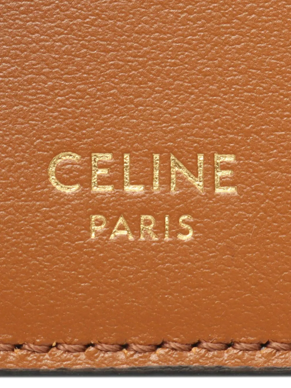 Pre-owned Celine 2010-2025 Triomphe Coated Canvas Compact Bifold Wallet Small Wallets In Brown