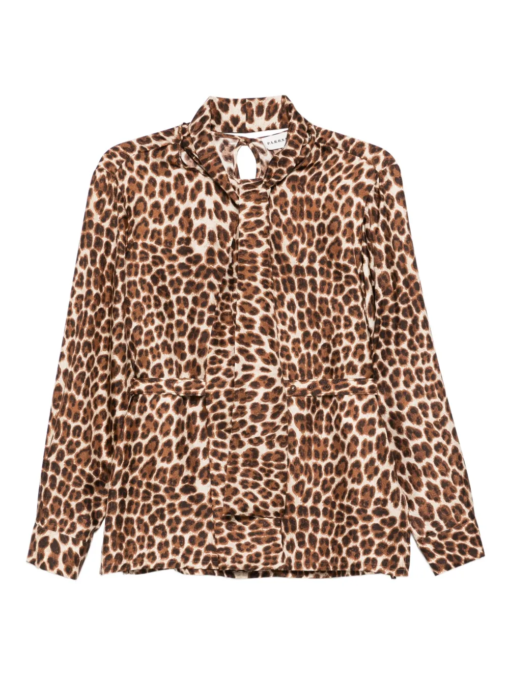 P.A.R.O.S.H. leopard-print belted blouse | Neutrals | Image 1