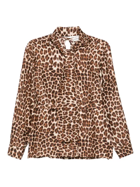P.A.R.O.S.H. leopard-print belted blouse