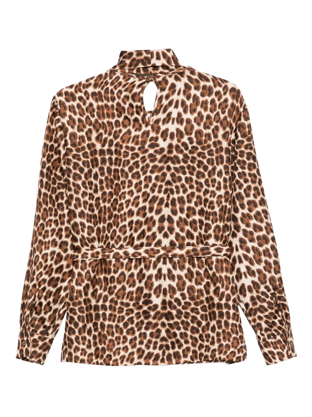 P.A.R.O.S.H. Blouse met luipaardprint en ceintuur - Beige