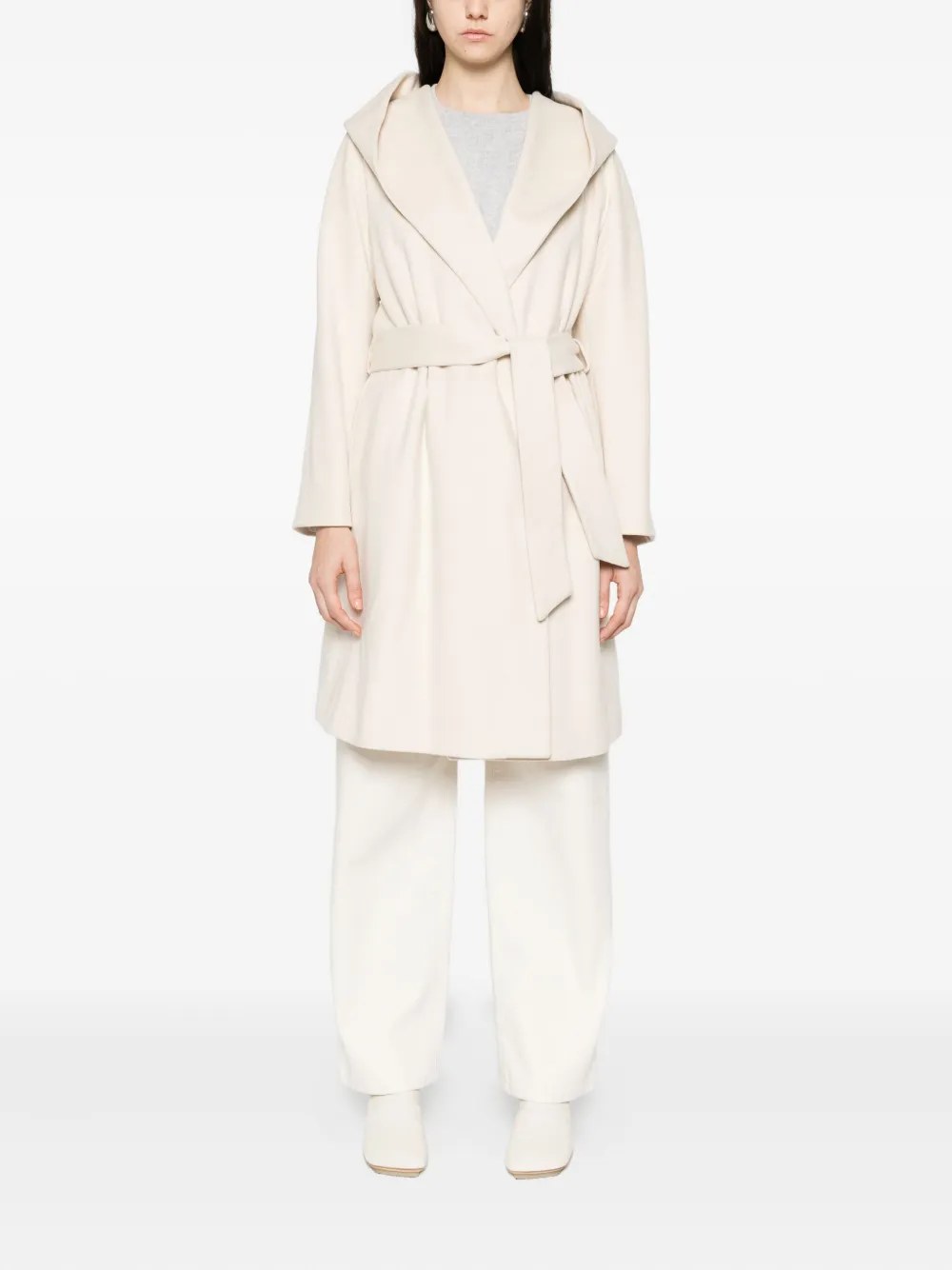 DONDUP hooded belted coat - Beige