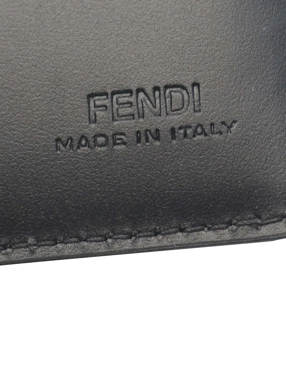 Pre-owned Fendi 2010-2025 Leather Zucca Shadow Card Holder In Black