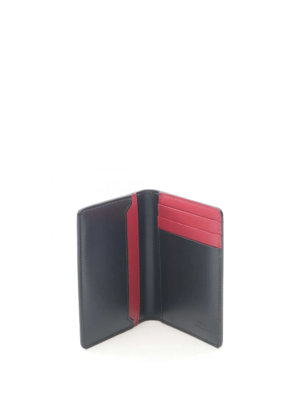 Pre-owned Fendi 2010-2025 Leather Zucca Shadow Card Holder In Black