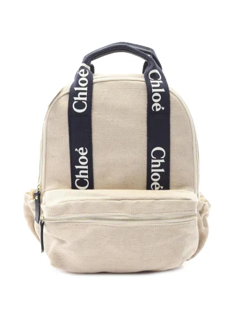 Chloé Pre-Owned 2021-2025 Kids Canvas Logo backpack