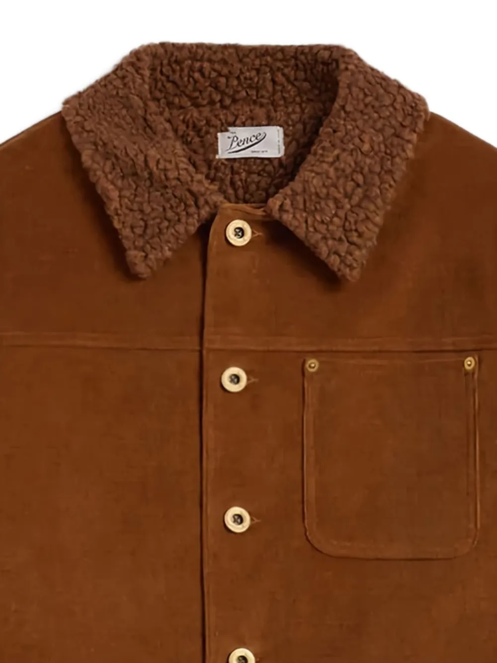 Pence Overhemd met getextureerde kraag - Bruin