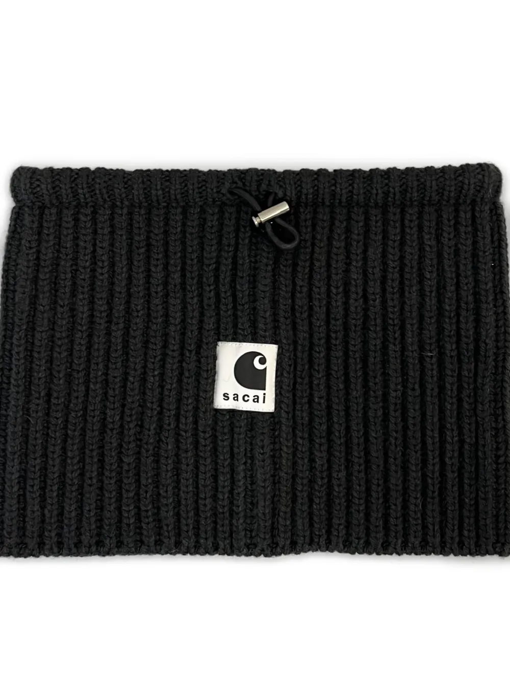 Sacai x Carhartt WIP geribbelde halswarmer met logo - Zwart