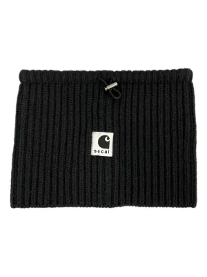 ネックウォーマー付　黒 チュニック フェアアイル sacai 商品詳細ページ member限定・抽選 【NF | STORE ONLINE sakanaction | ワンピース