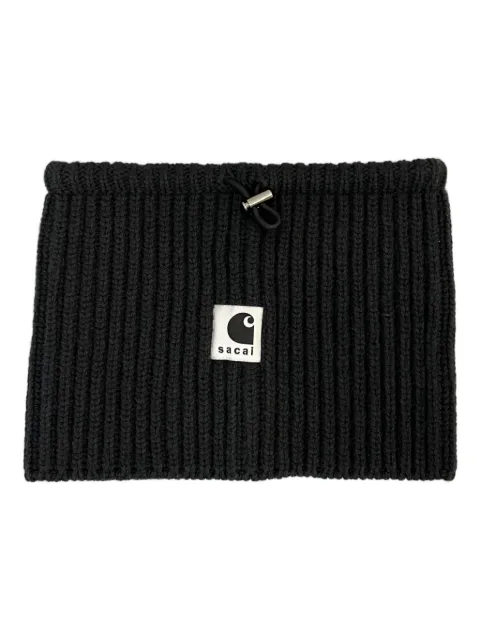 sacai x Carhartt WIP ribbed logo neck warmer
