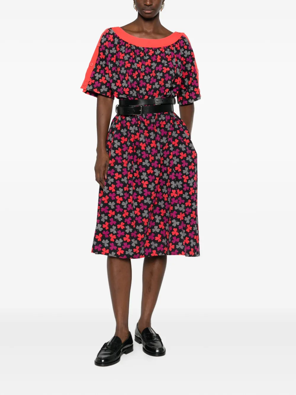 Celine Pre-Owned 1990s midi-jurk met klaverprint - Zwart