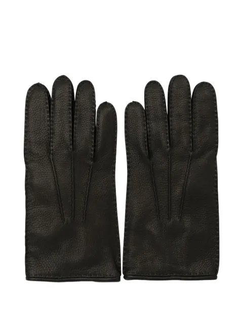 Restelli button leather gloves